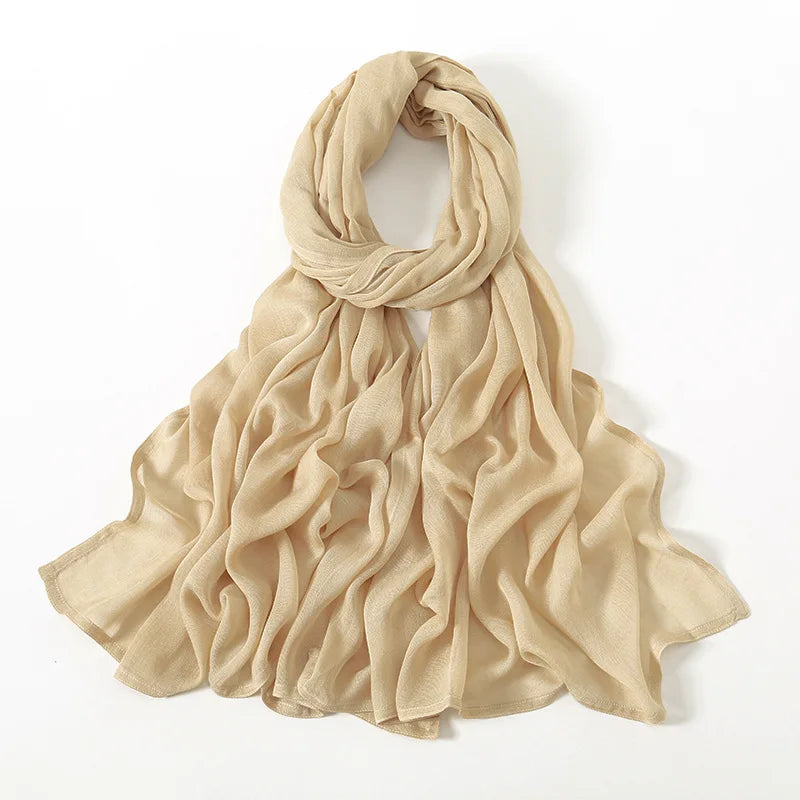 Premium Cotton Rayon Modal Hijab - Large 190x85cm Islamic Headscarf for Women