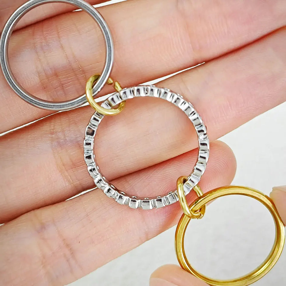 Multi-Layer Stacking Rings Set - Stainless Steel Dual Color Zircon Jewelry