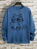 Gentleman Cat Print Men's Hoodie - Hip Hop Streetwear Pullover Sweatshirt