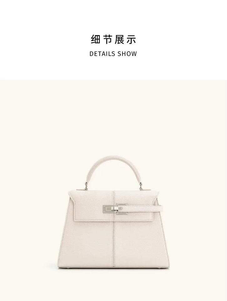 Trapezoidal Leather Handbag for Women - Versatile Tote Style