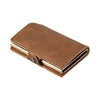 Split Leather RFID Wallet for Men - Slim Pop-Up Design with Money Clip