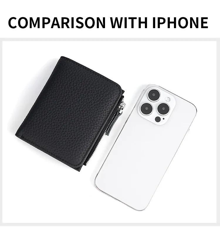 RFID Blocking Women's Leather Wallet - Compact Multi-Card Bifold Purse