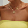 Ingemark Vintage Heart Sun Moon Necklace - Creative Alloy Chain Choker for Bridal Jewelry