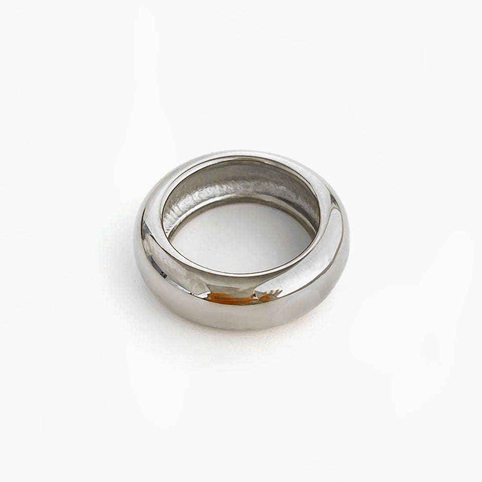Unisex Minimalist Wide Band Rings - Gold Silver Plated Stainless Steel