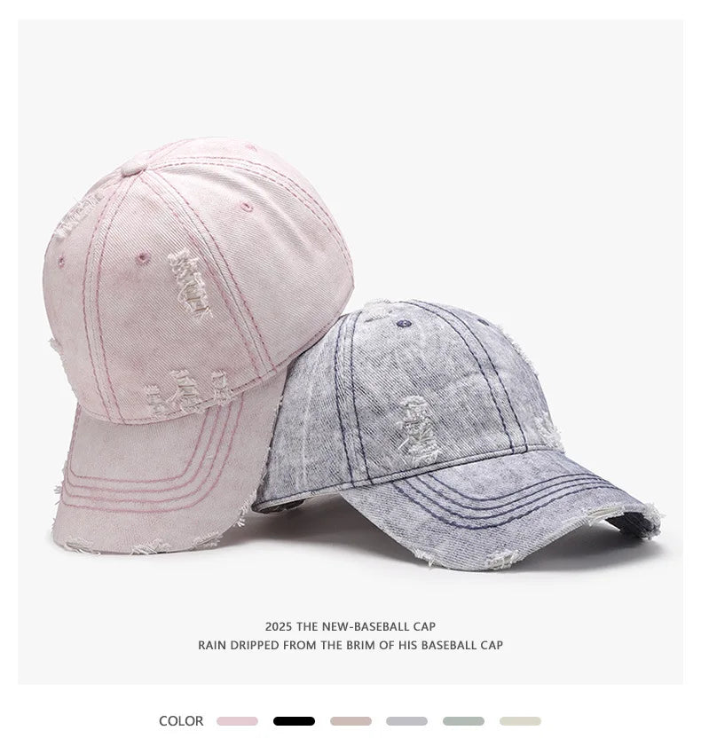 Soft Washed Cotton Baseball Cap - Unisex Adjustable Breathable Design for Daily Wear