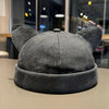 Adjustable Cat Ears Hat - Unisex Brimless Beanie Cap in Denim Style