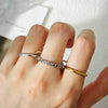 Multi-Layer Stacking Rings Set - Stainless Steel Dual Color Zircon Jewelry