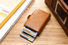 RFID Blocking Men's Card Holder - Secure Aluminum Wallet with Leather Cover