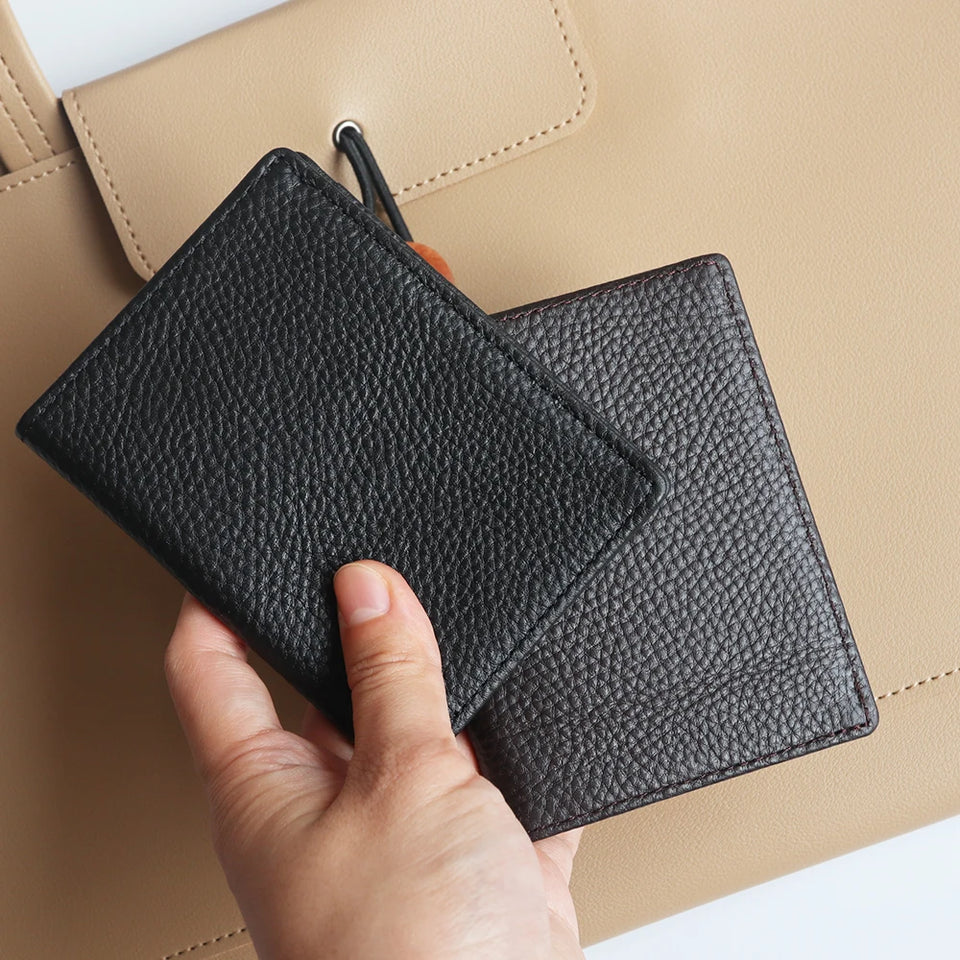 Custom Engraved Leather Card Holder - Personalized Business Wallet for Men