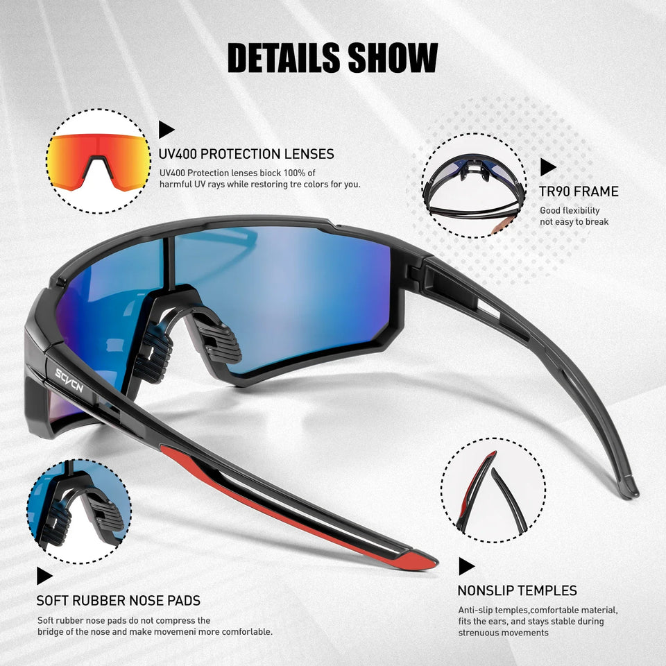 SCVCN Sports Sunglasses - UV400 Cycling & Outdoor Protective Eyewear