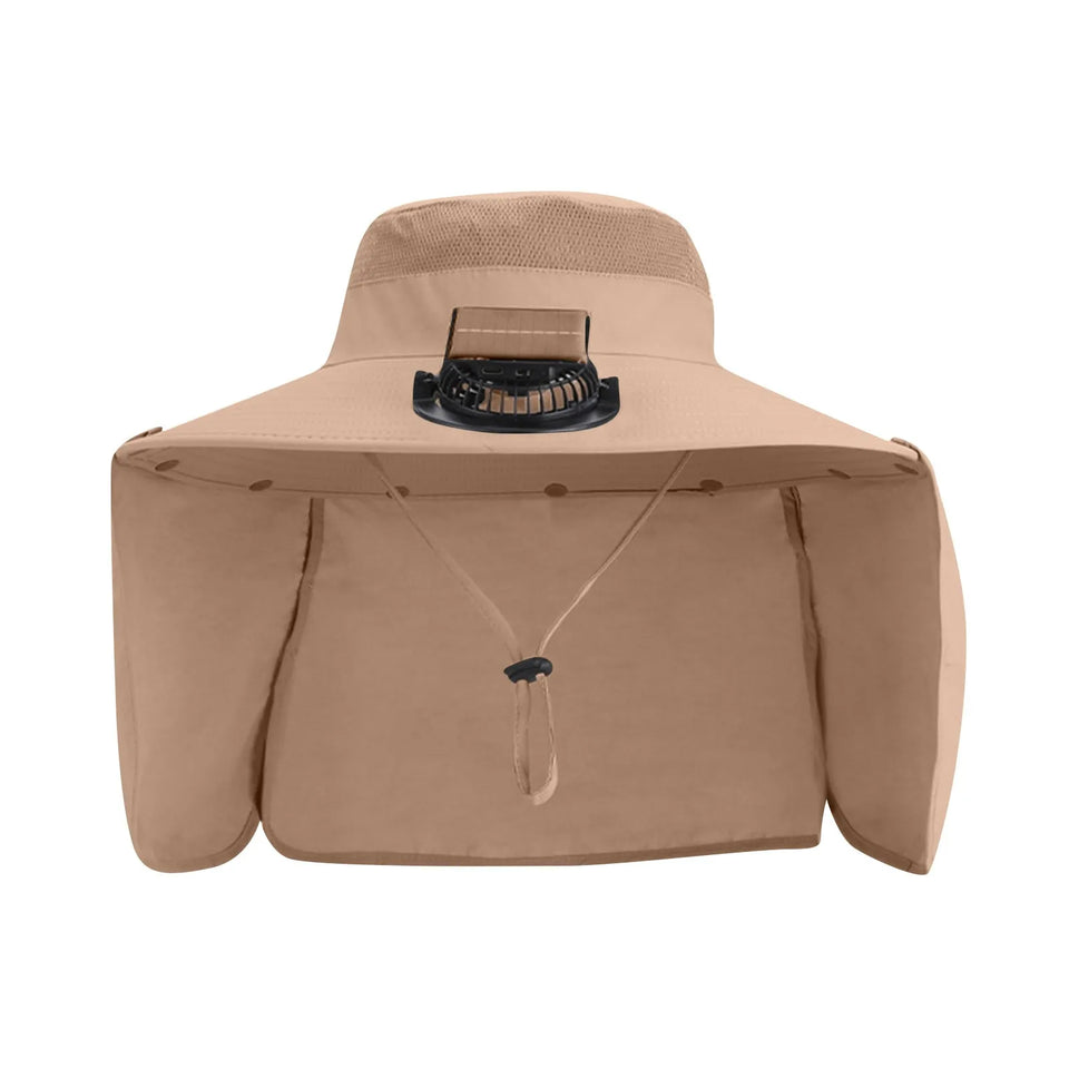 Solar-Powered Fan Hat - Outdoor Cooling Cap with Adjustable Brim & UV Protection
