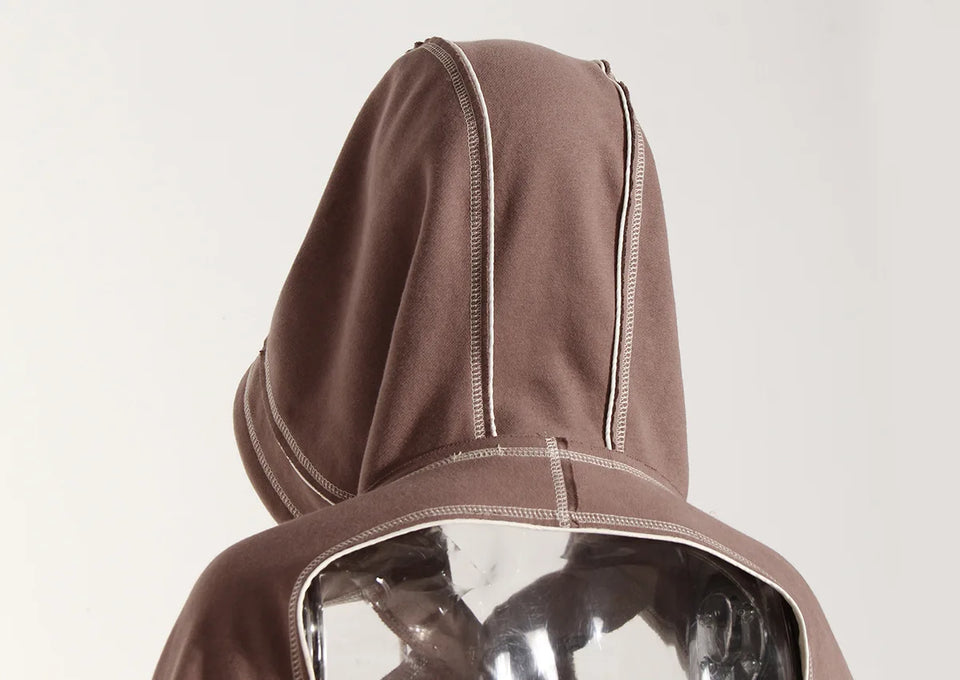 Ladies' Fashion Hoodie - Color Clashing Short Top for Layering