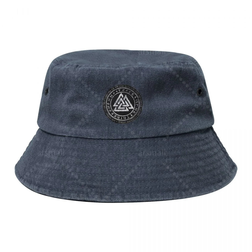 Unisex Viking Bucket Hat - Adjustable Cotton Sun Hat for Beach & Travel