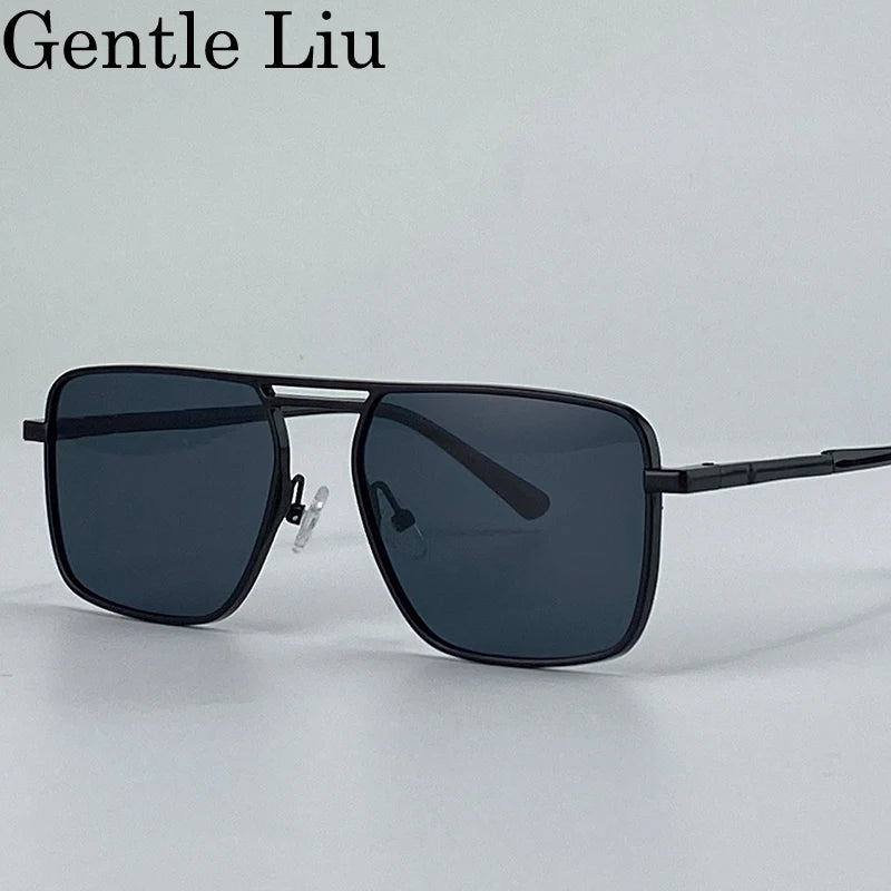 Steampunk Driving Sunglasses - Oversized Square Punk Design with UV400 Protection