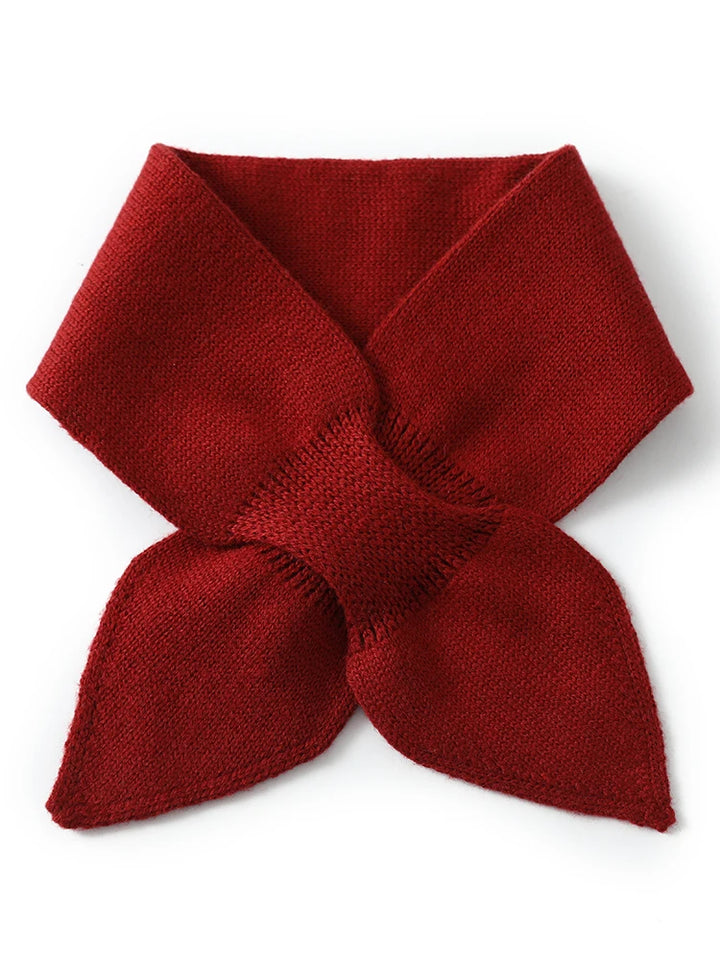 Wool Knit Neck Warmer for Women - Bow Tie Style Winter Scarf with Loop Design