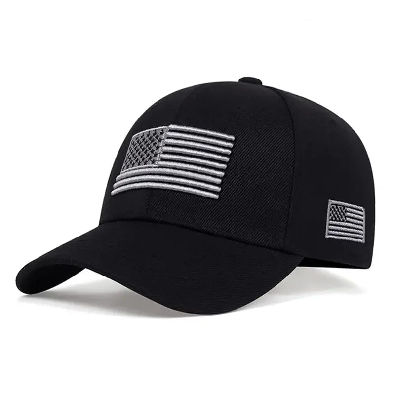 Embroidered USA Flag Baseball Hat - Men's Outdoor Sports Cap