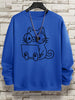 Gentleman Cat Print Men's Hoodie - Hip Hop Streetwear Pullover Sweatshirt
