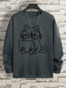 Gentleman Cat Print Men's Hoodie - Hip Hop Streetwear Pullover Sweatshirt
