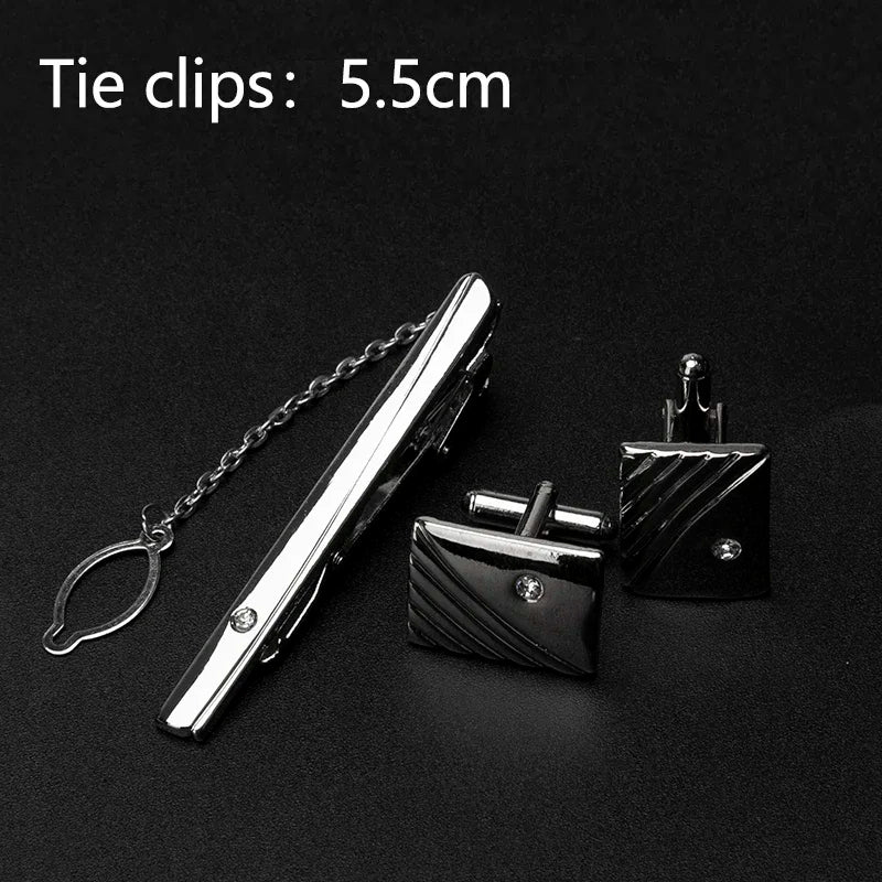 Men's Classic Cufflinks & Tie Clip Set - Luxury Fashion Jewelry Gift