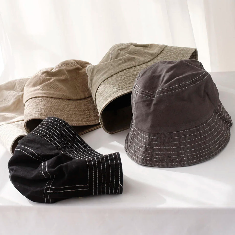 Four Season Women's Bucket Hat - Cotton Fringed with Adjustable Wire Brim