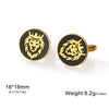 Engraved Lion King Cufflinks - Norse Viking Stainless Steel