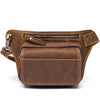 Men's Leather Crossbody Bag - Multi-Function Waist Bag for Sports & Casual Wear