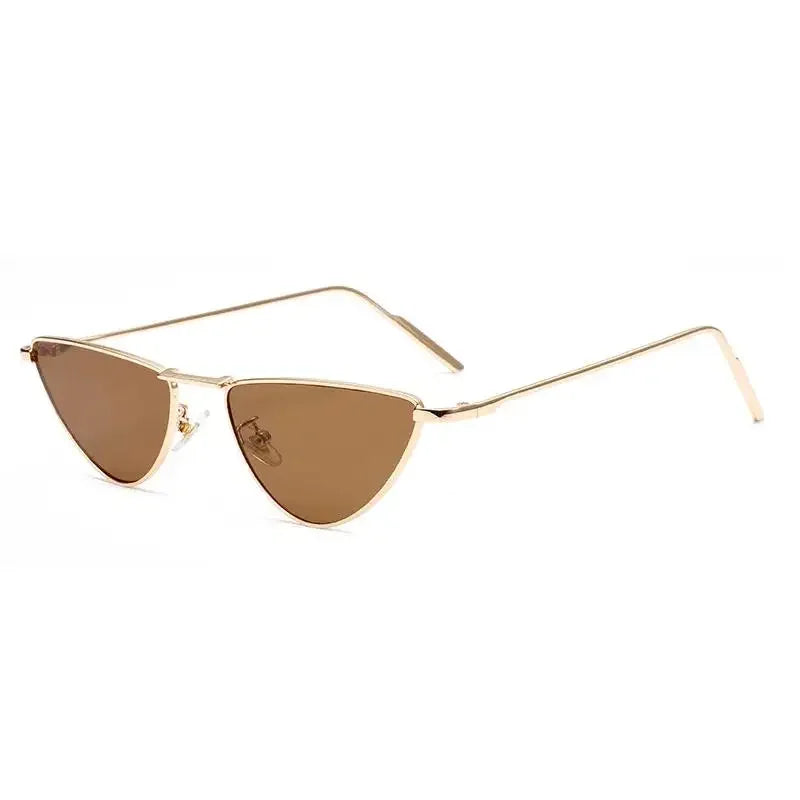 Women's Cat Eye Sunglasses - Luxury Metal Triangle Design with UV400 Protection