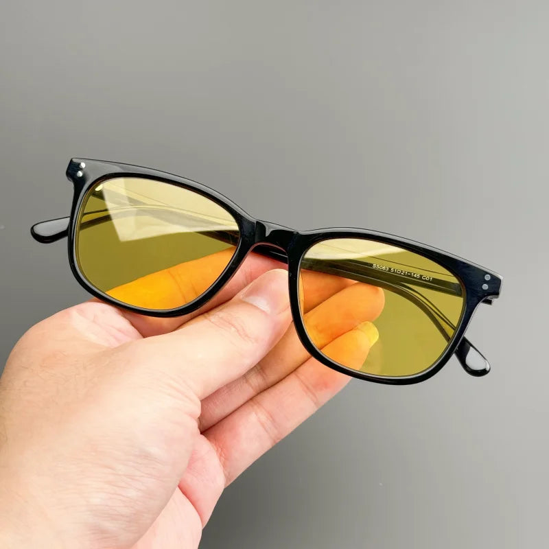 Classic Square Sunglasses - Hand-Designed Acetate Frames with UV400 Protection