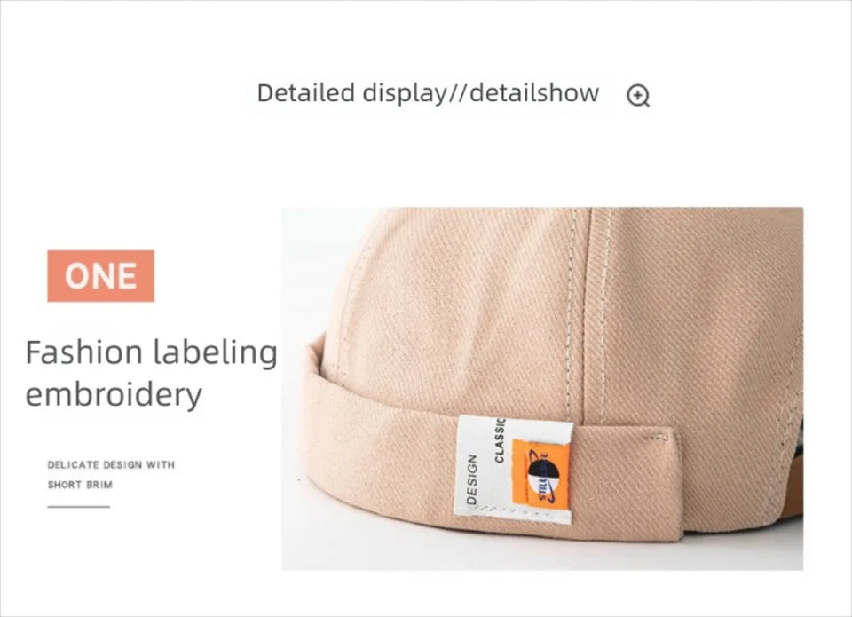 Casual Sailor Cap - Retro Adjustable Brimless Hat for Men & Women