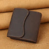 Vintage Crazy Horse Leather Wallet - Handmade Men's Bifold with Money Clip