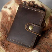 Business Card Holder - Genuine Leather Credit Card Wallet & ID Organizer