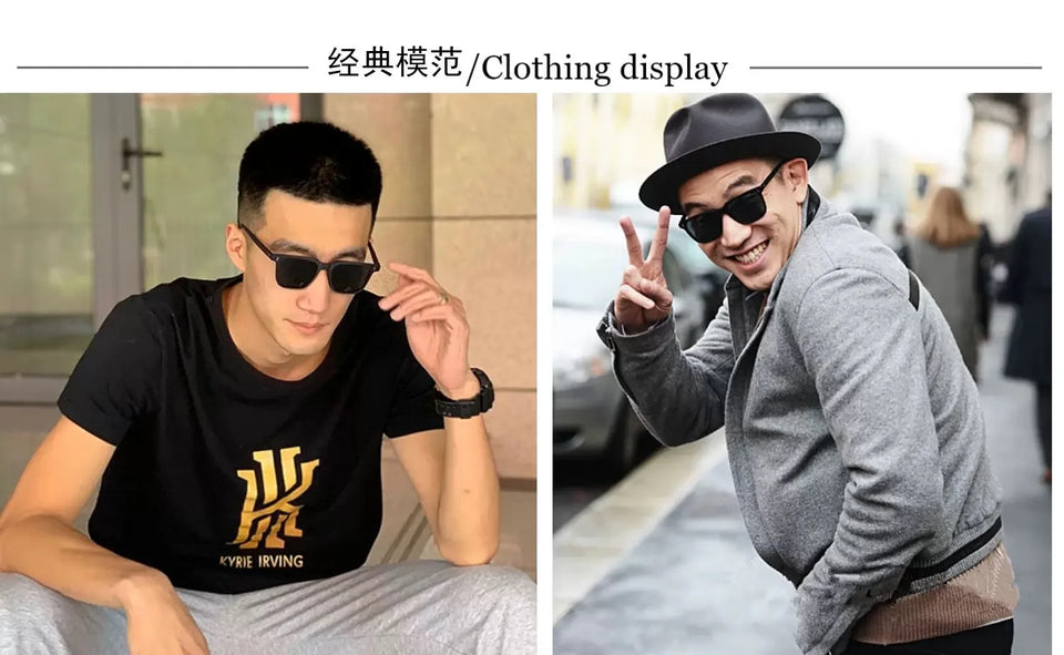 Classic Square Sunglasses - Hand-Designed Acetate Frames with UV400 Protection