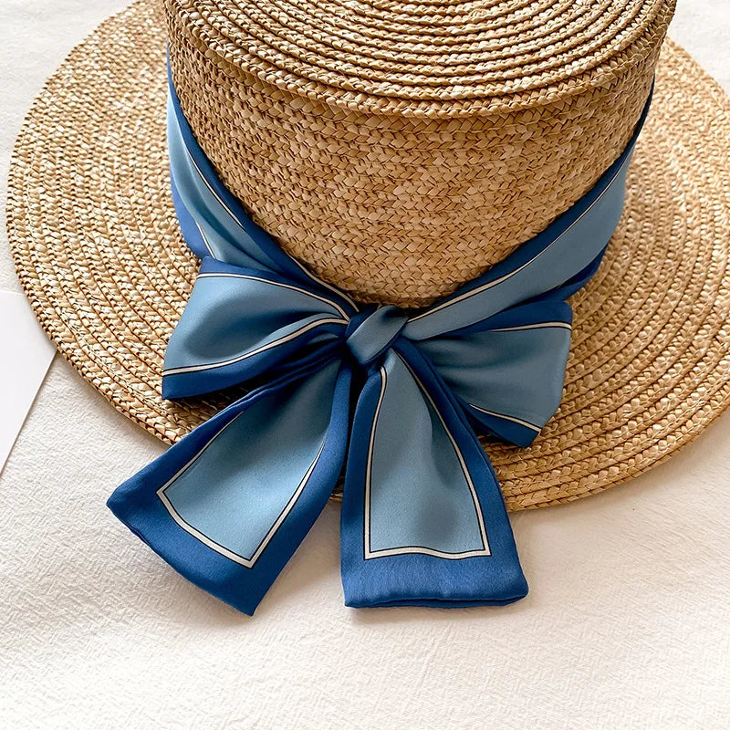 Satin Ribbon Neckerchief for Women - 6x115cm Long Silk-Style