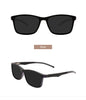 Rectangular Frame Sunglasses - Large Size with Clip-On Design & Spring Hinges