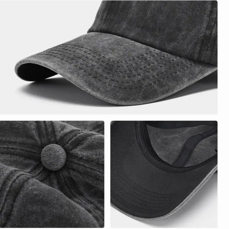 Vintage Hip Hop Baseball Cap - Washed Cotton Snapback for Men & Women