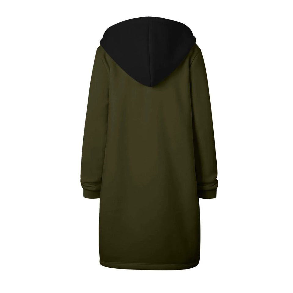 Y2K Long Sleeve Hoodie for Women - Versatile Color Block Zip Sweatshirt