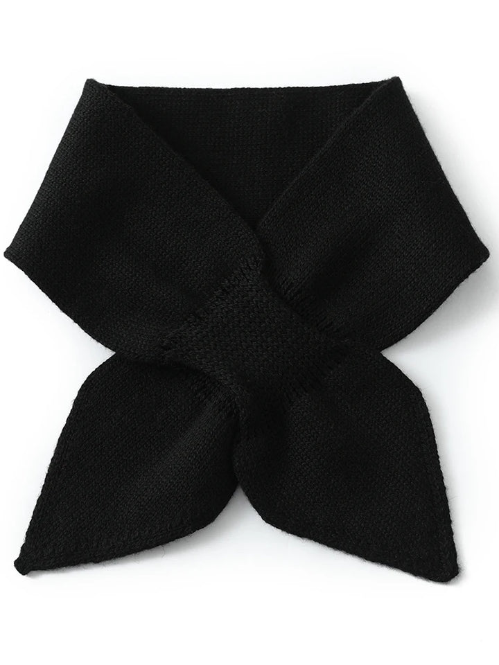 Wool Knit Neck Warmer for Women - Bow Tie Style Winter Scarf with Loop Design