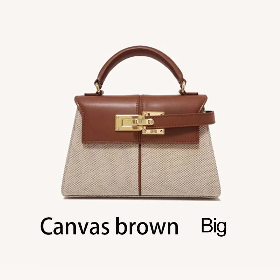 Trapezoidal Leather Handbag for Women - Versatile Tote Style