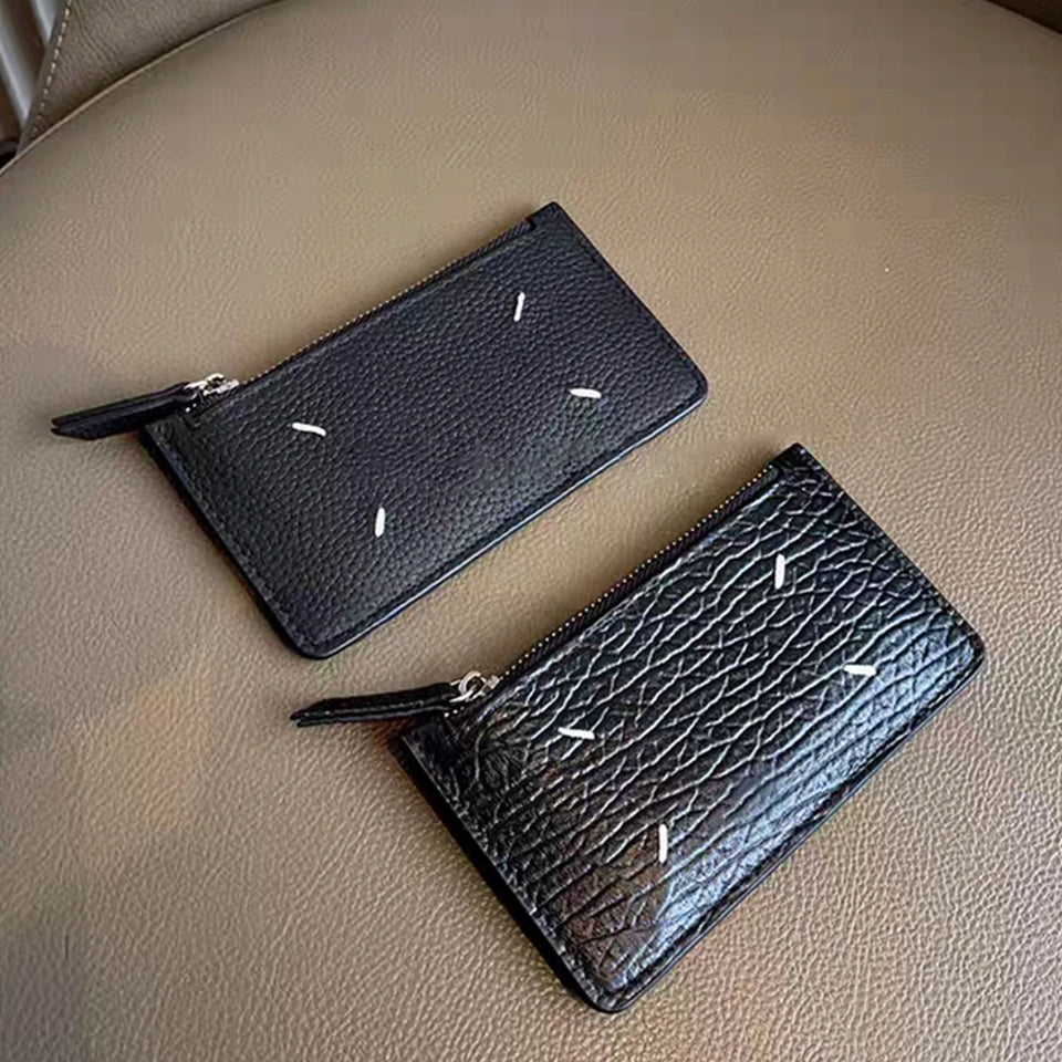 Custom Engraved Leather Card Holder - Personalized Business Wallet for Men