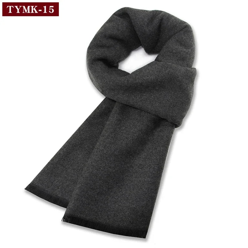 Luxury Men's Cashmere Scarf - Winter Wool Plaid Muffler Perfect for Gifts