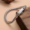 Handmade S925 Sterling Silver Bracelet - Retro Woven Style
