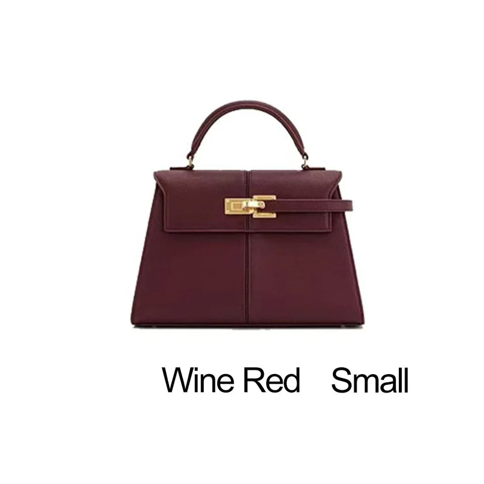 Trapezoidal Leather Handbag for Women - Versatile Tote Style