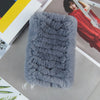 Real Rex Rabbit Fur Scarf - Women's Handmade Knit Cowl & Headband for Winter