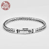 Handmade S925 Sterling Silver Bracelet - Retro Woven Style