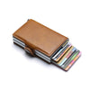 RFID Blocking Men's Card Holder - Secure Aluminum Wallet with Leather Cover