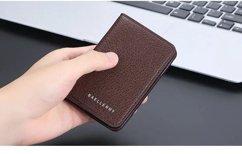 Minimalist Men's Wallet - Slim PU Leather Front Pocket Card Holder
