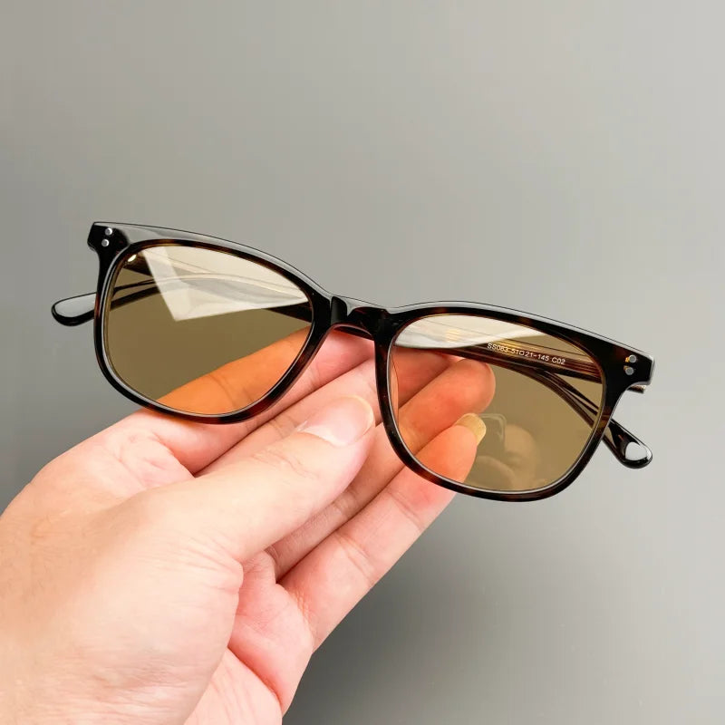 Classic Square Sunglasses - Hand-Designed Acetate Frames with UV400 Protection