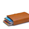 RFID Blocking Men's Card Holder - Secure Aluminum Wallet with Leather Cover