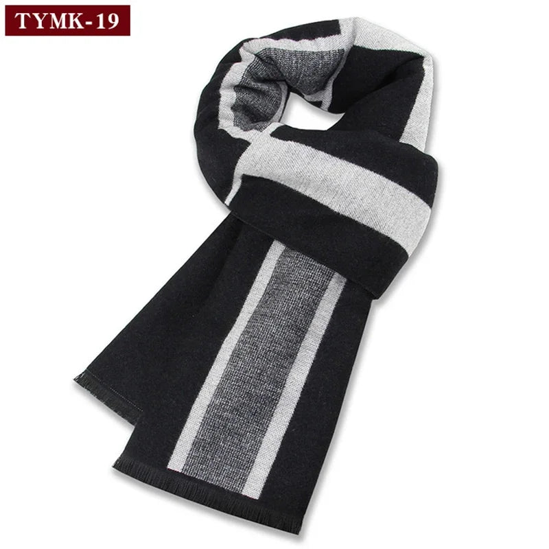 Luxury Men's Cashmere Scarf - Winter Wool Plaid Muffler Perfect for Gifts