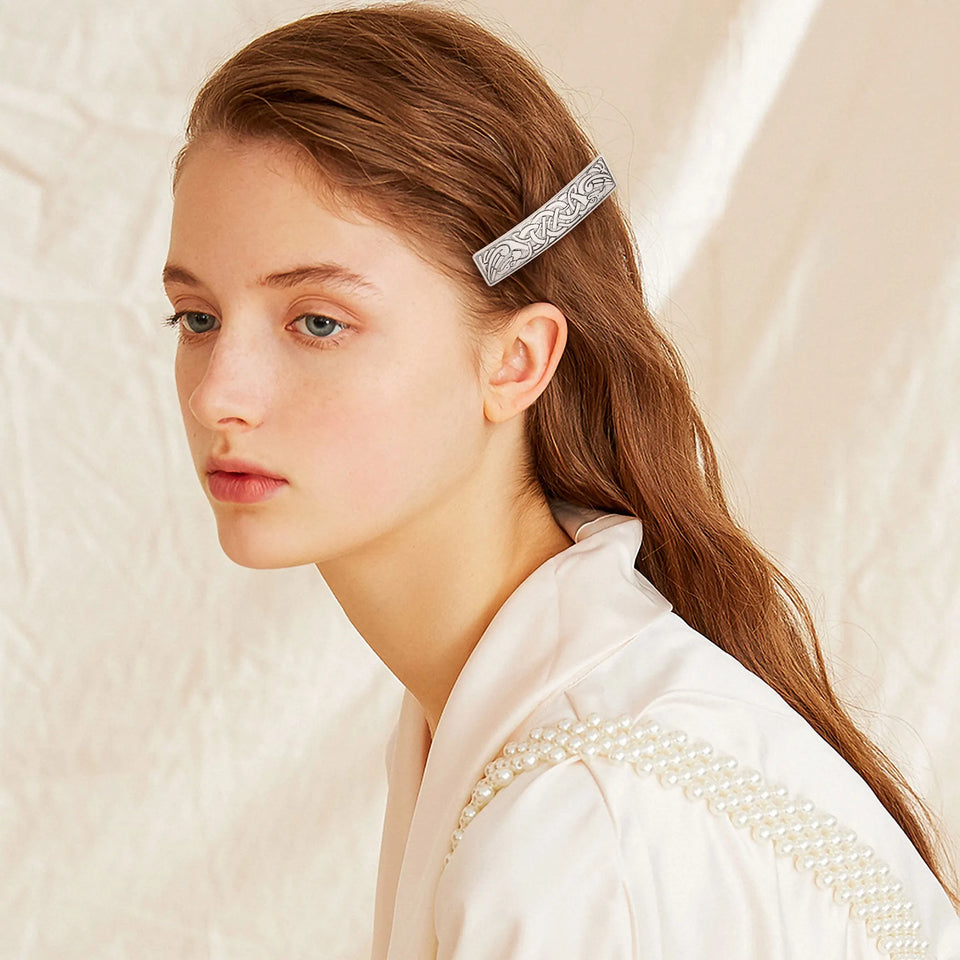 Vintage Celtic Tree of Life Hair Clips - Wicca Flower Barrettes for Women